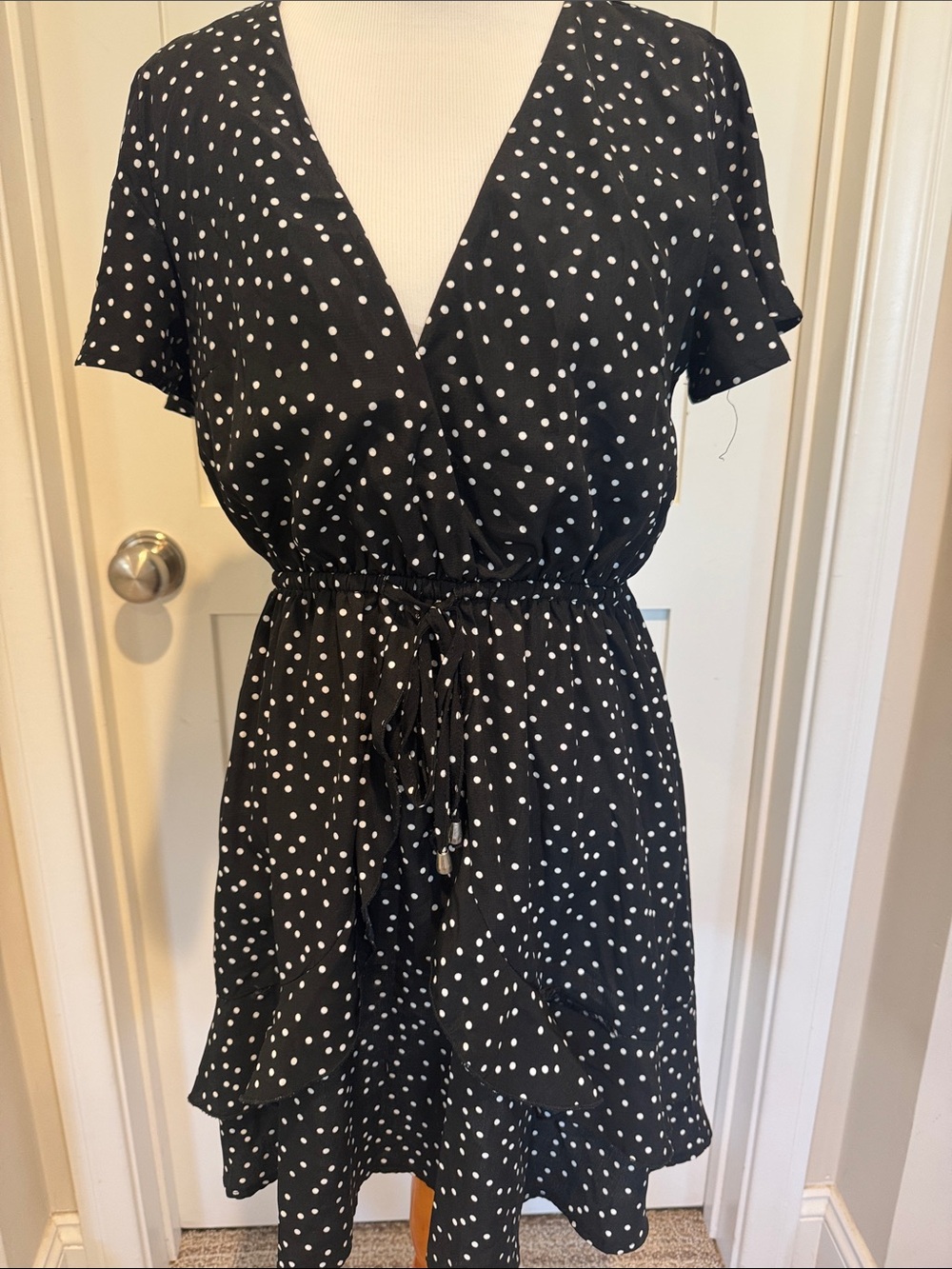 Princess Polly Black and White Polka Dot Mini Dress